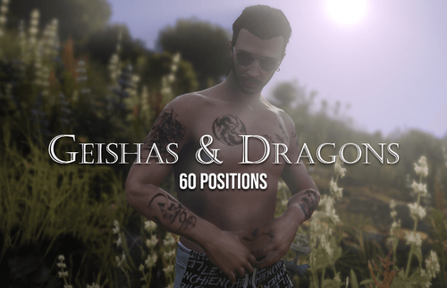 Geishas & Dragons tattoo pack